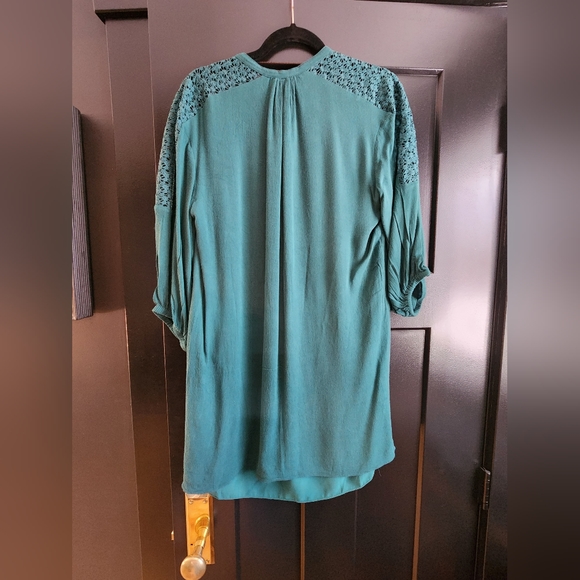 Saks Fifth Avenue Alexia Admore Green Dress Sz S mini midi classic boho lace - Picture 7 of 8